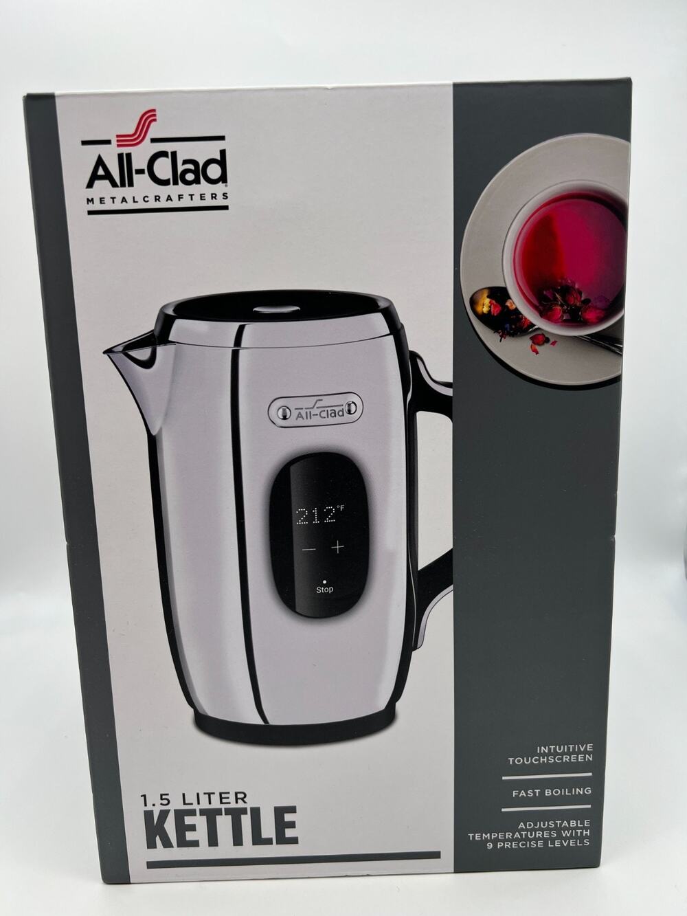 All-Clad Electric Kettle 1.5L Touchscreen Stainless Steel New
